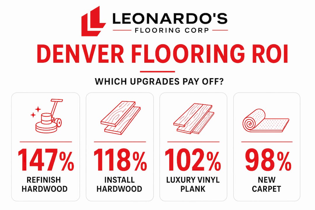 Infographic showing Denver flooring ROI stats