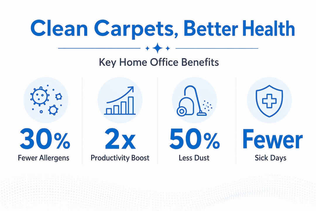 Infographic displays health stats of clean carpets
