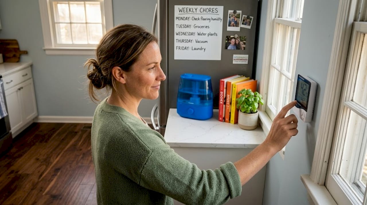 Checking humidity for hardwood floor health