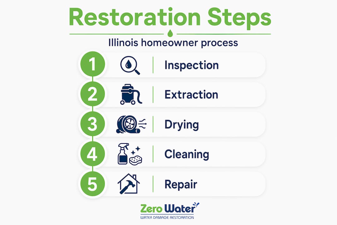 Infographic of restoration process step-by-step