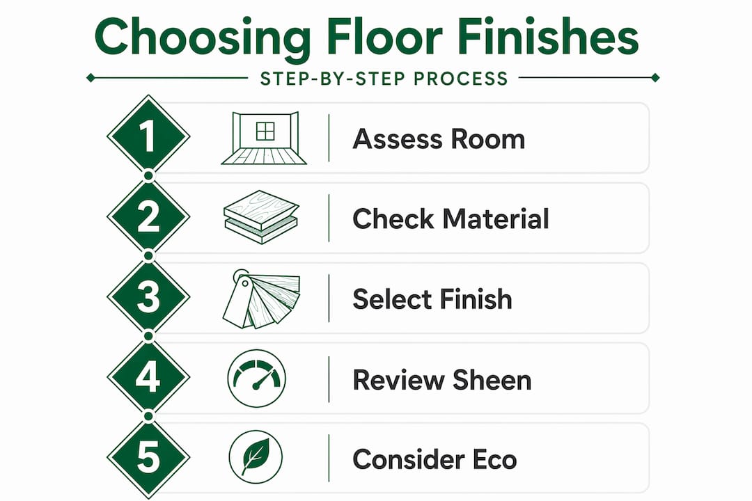 Infographic of steps to choose floor finishes