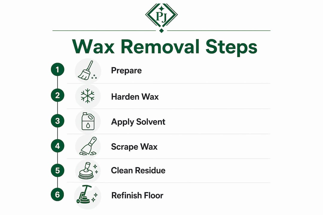 Infographic illustrating wax removal step-by-step process