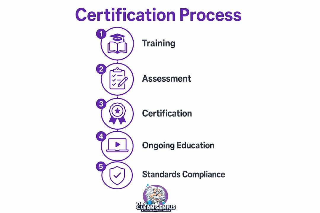 Infographic illustrating certification process for restorers
