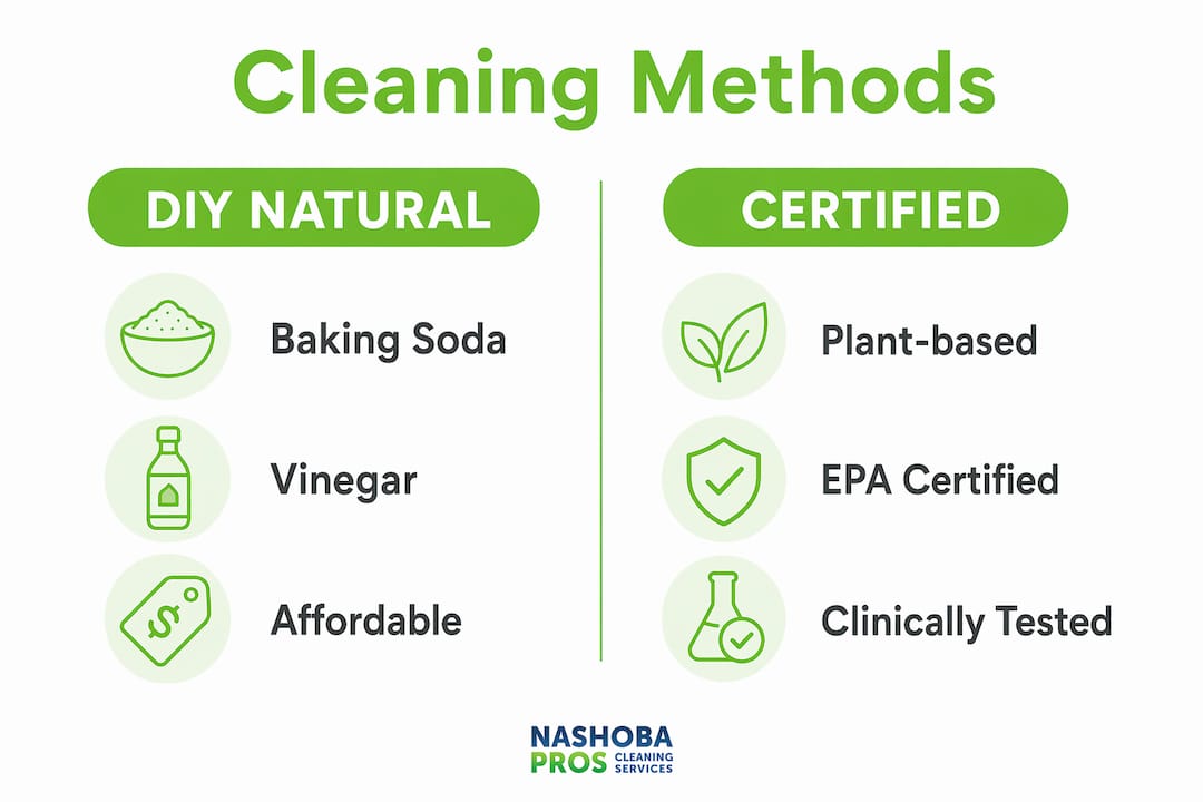 Infographic comparing DIY and certified carpet cleaning methods