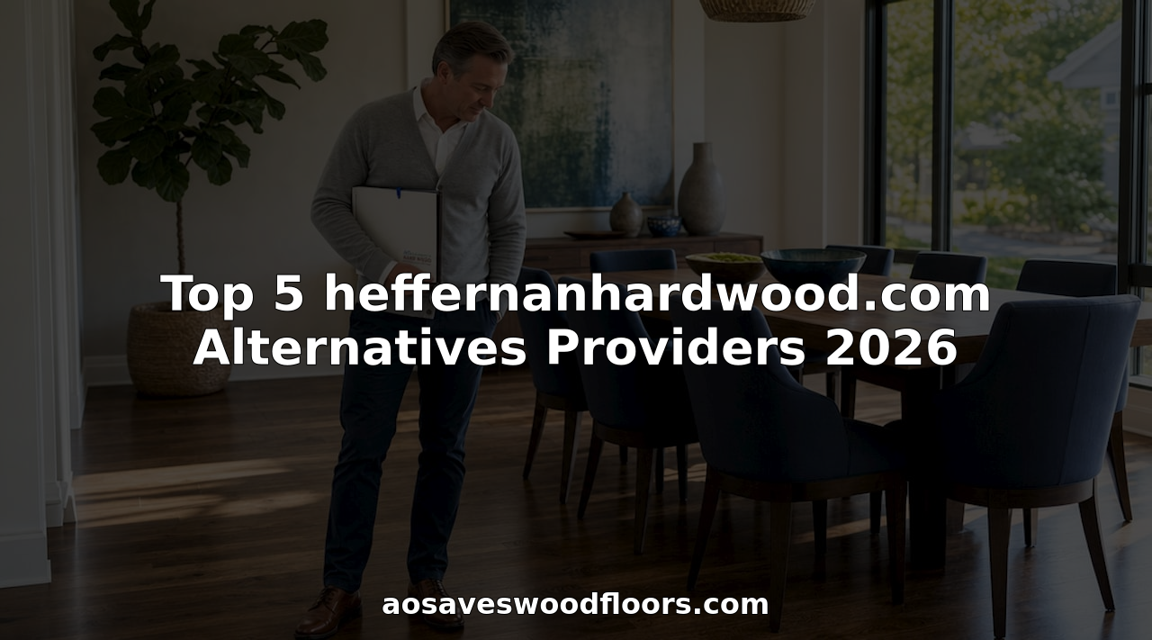 Flooring consultant inspecting hardwood floor restoration