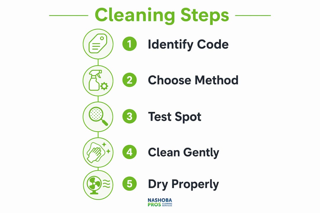 Infographic outlining upholstery cleaning steps