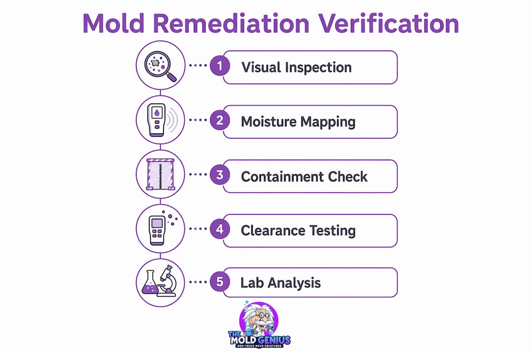 Infographic of mold verification steps