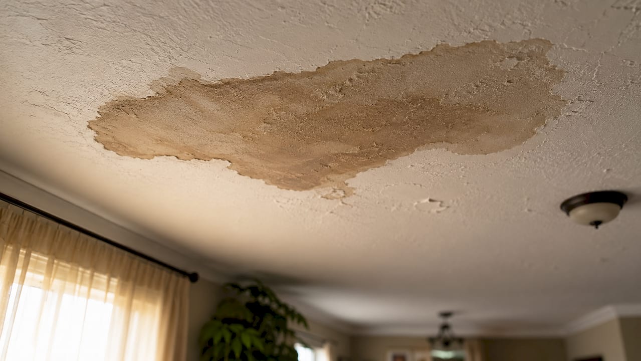 Close-up of water stain on ceiling