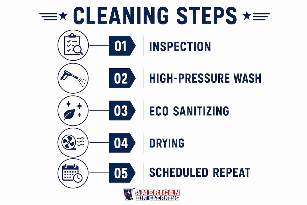Infographic showing curbside cleaning step-by-step process