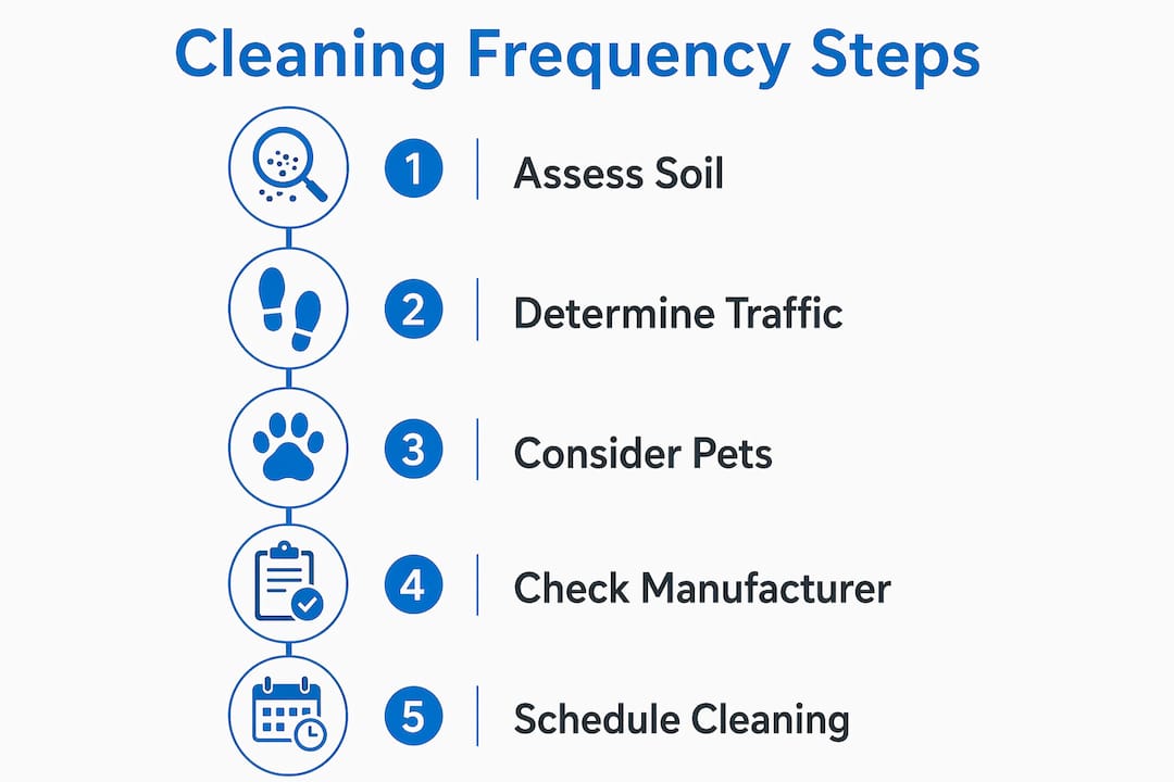 Infographic showing steps for choosing cleaning frequency