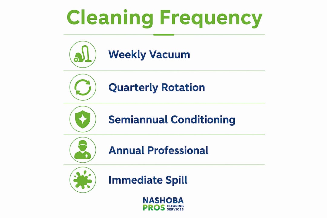 Infographic showing furniture cleaning schedule steps