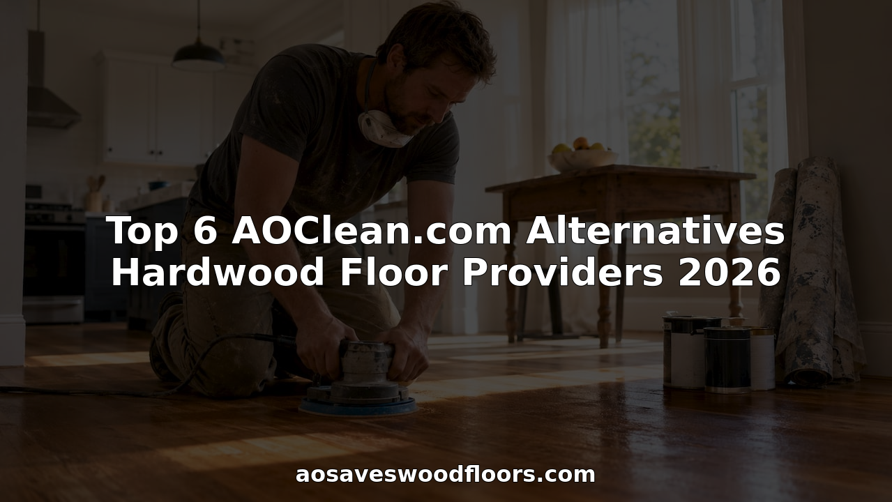 Technician sanding hardwood floor in residential home