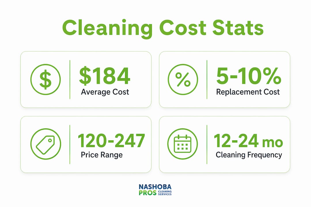 Infographic showing upholstery cleaning cost statistics