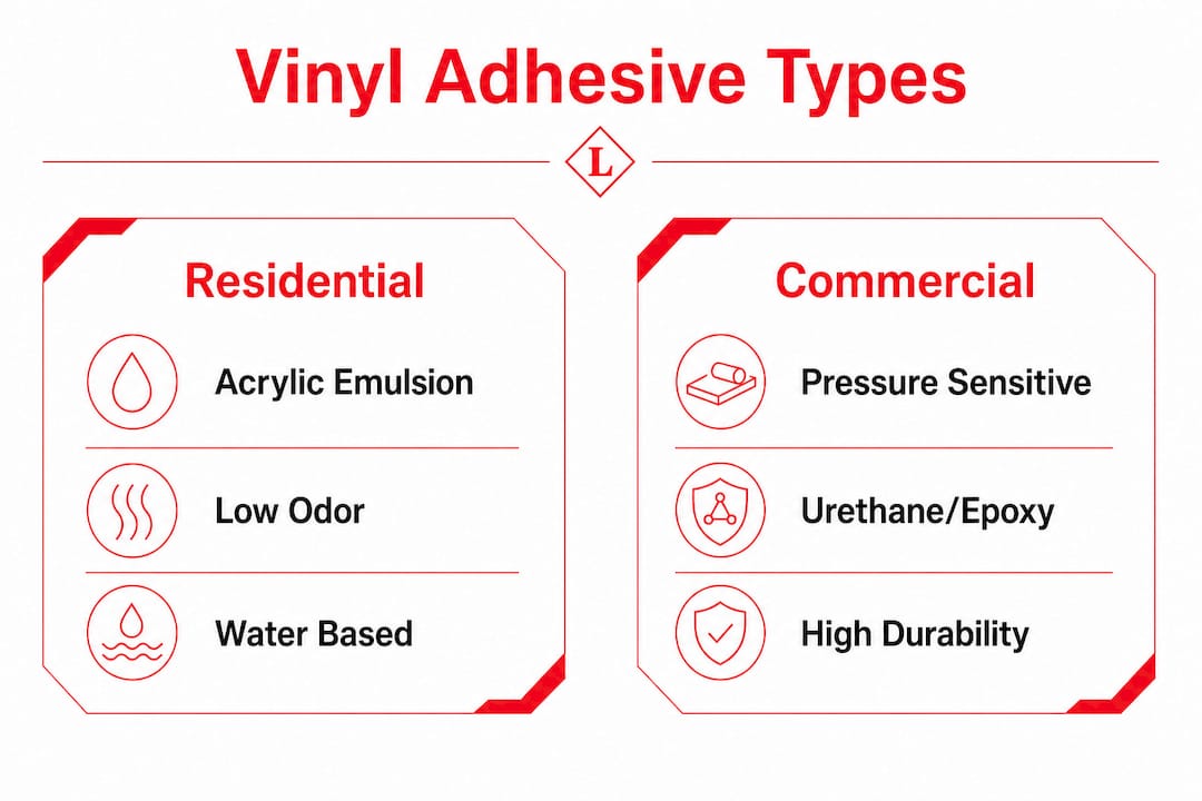 Infographic comparing vinyl adhesive types