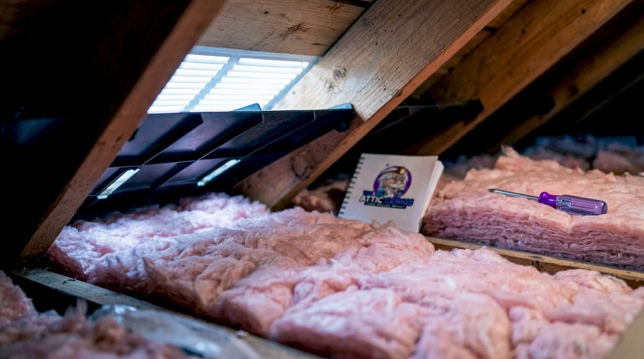 Close-up of attic baffle maintaining airflow