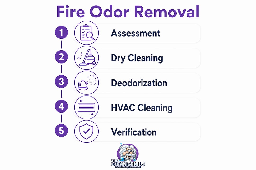 Infographic of fire odor removal steps
