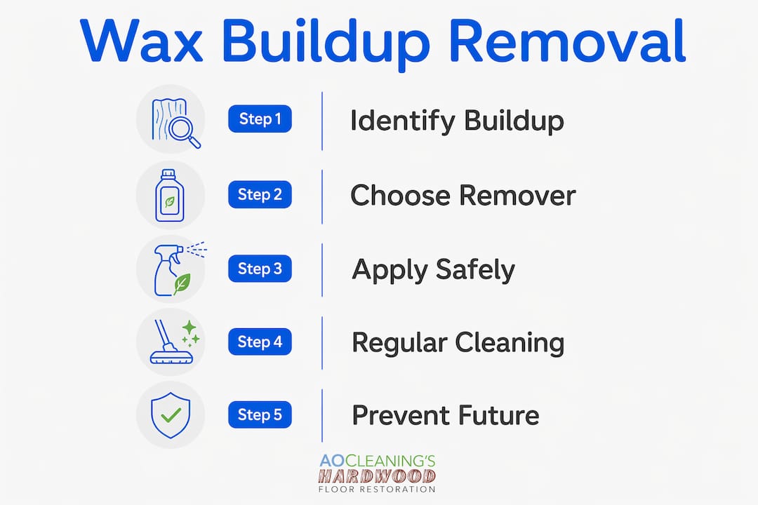 Infographic showing steps to remove and prevent wax buildup