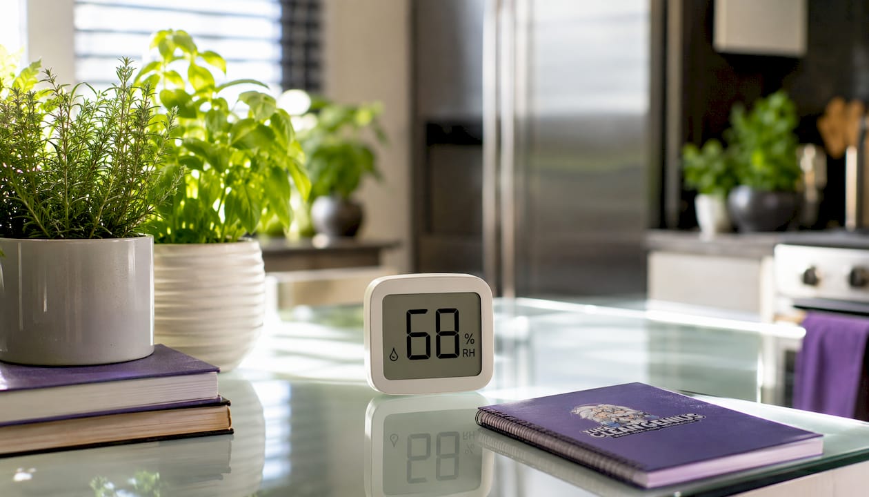 Hygrometer measuring humidity in home