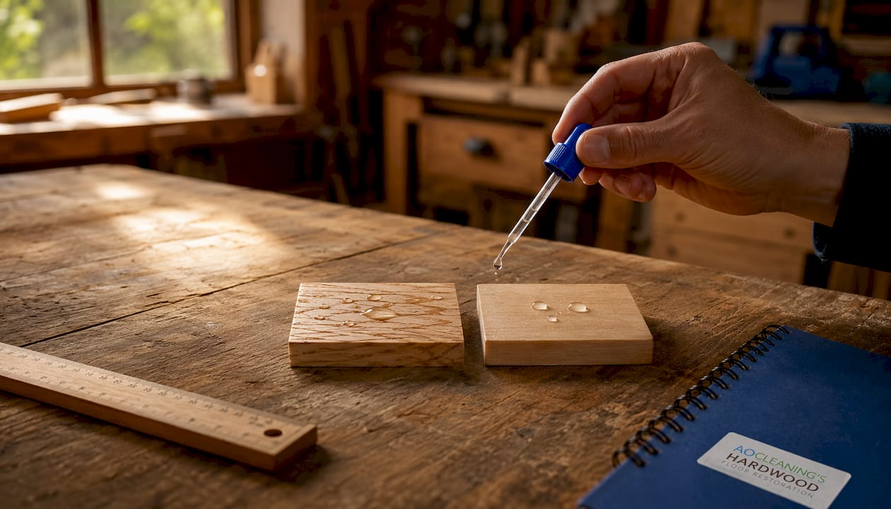 Close-up wood samples showing pore differences