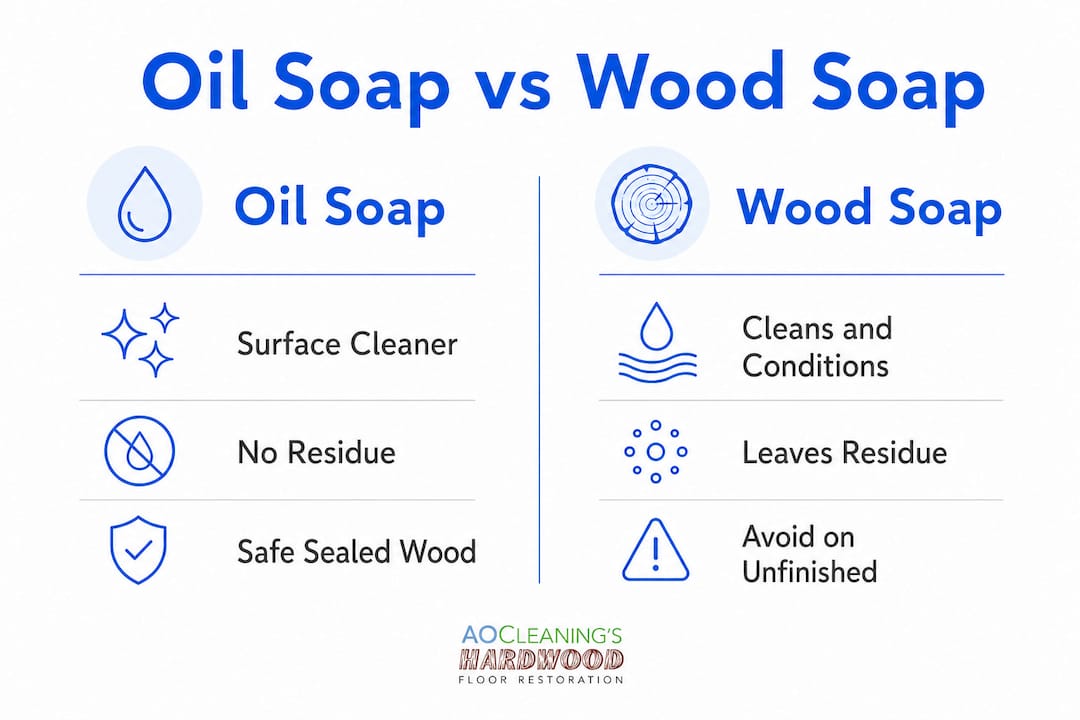 Infographic comparing oil soap and wood soap