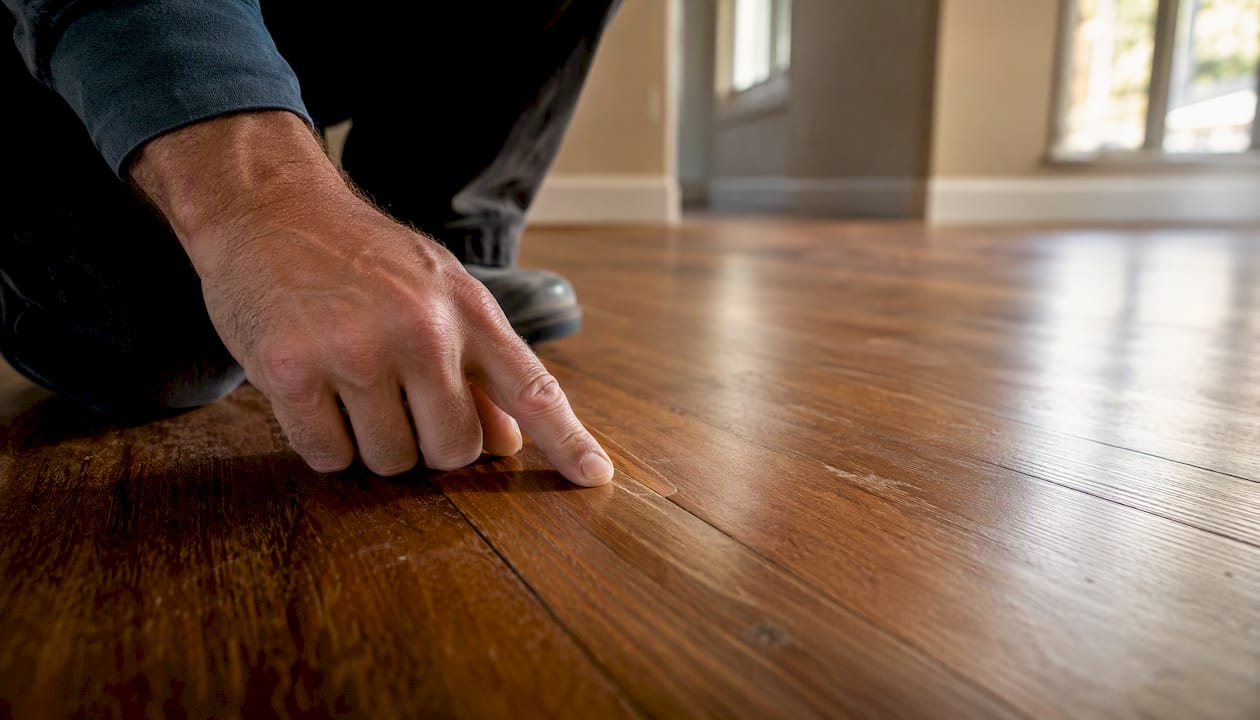 Fingernail testing hardwood floor finish