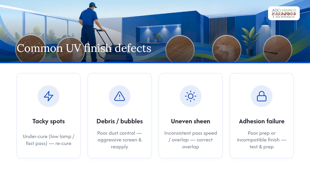 Common UV Finish Problems and How Contractors Fix Them — overview diagram