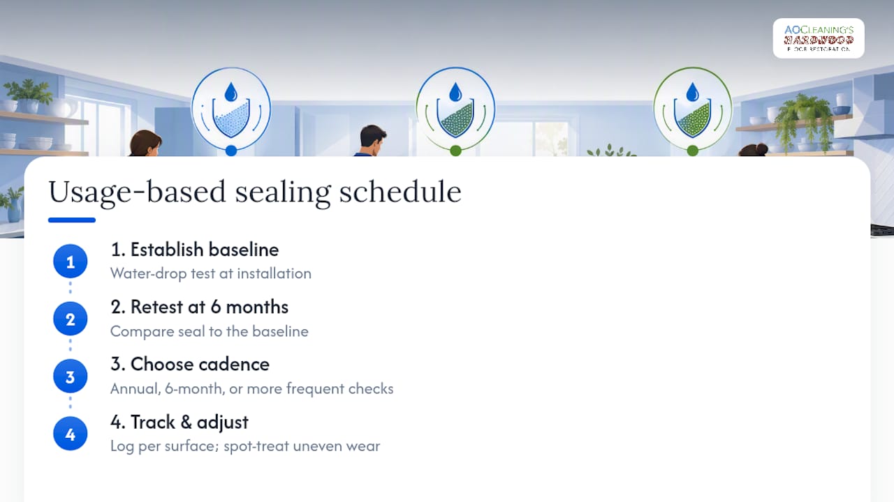 Usage-based countertop sealing schedule
