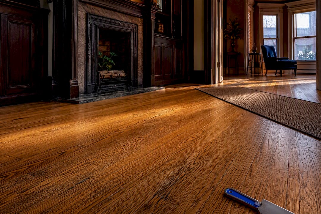 Historic quarter-sawn oak floor in Victorian home
