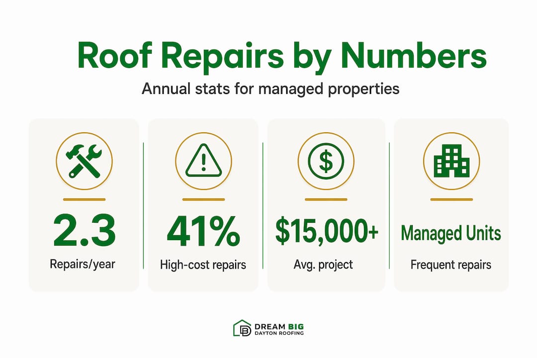 Infographic showing roofing repair statistics