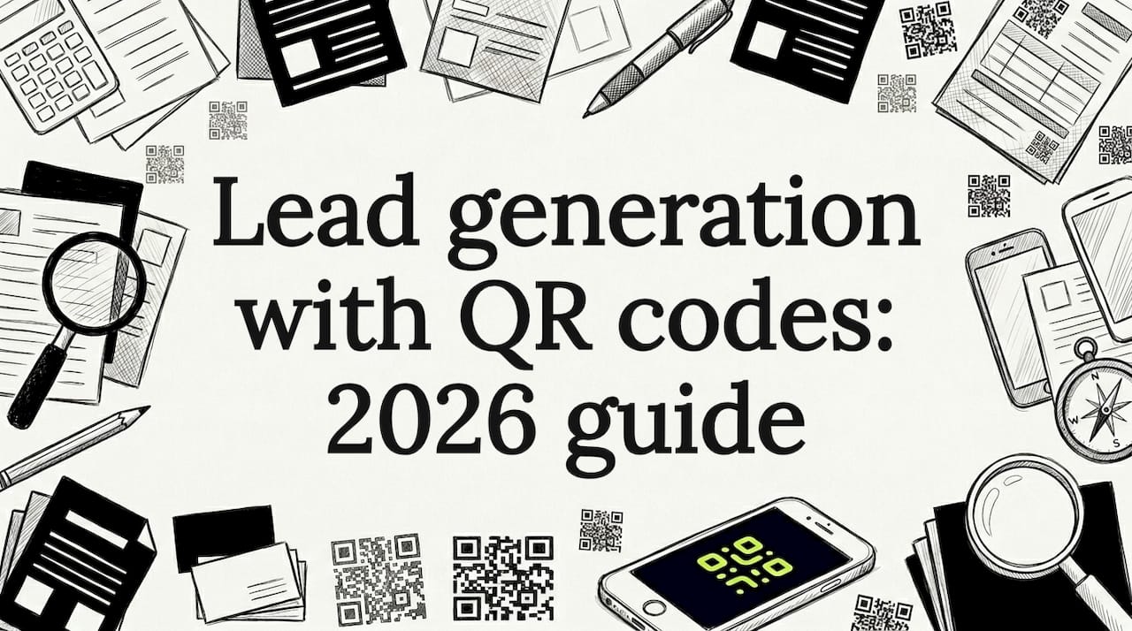 Hand-drawn title card with QR codes and tools framing clear center