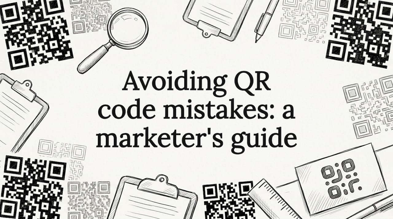 Hand-drawn QR code themed blog title card