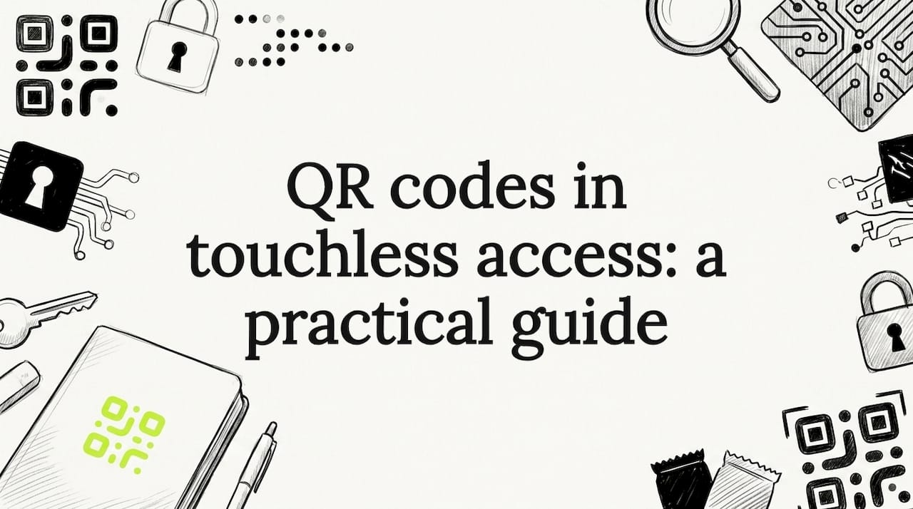Decorative QR code title card illustration