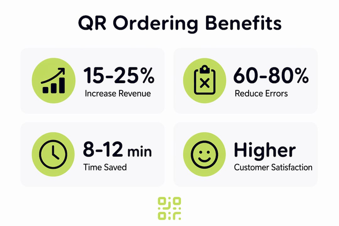 Infographic showing key benefits of QR ordering systems