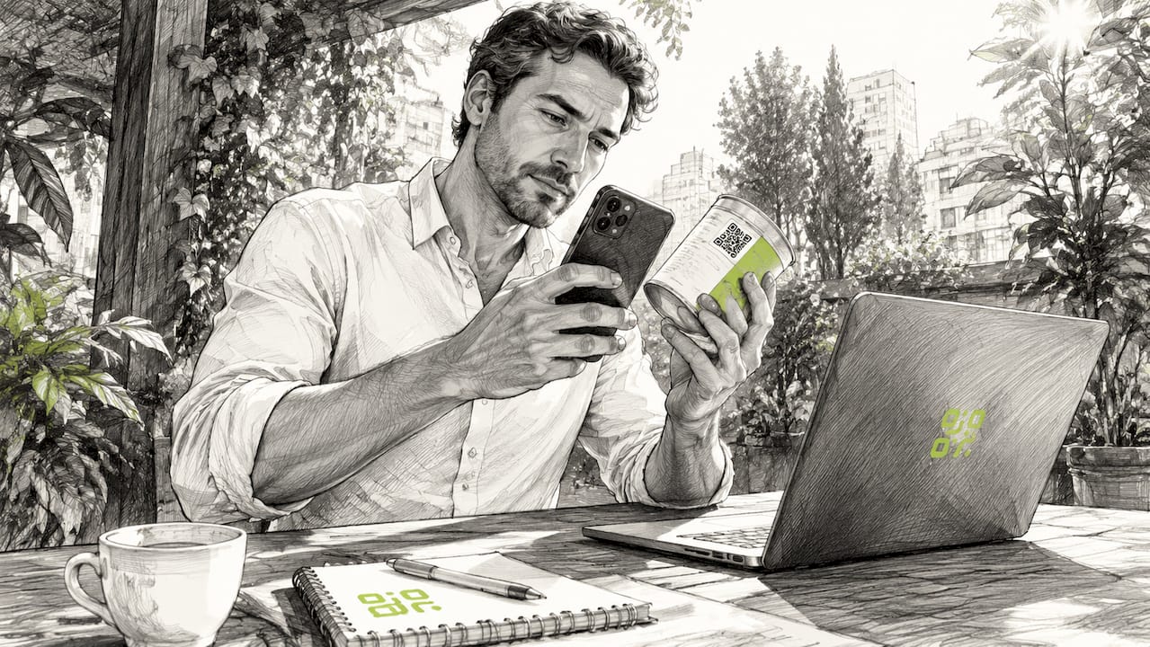 Compliance manager scanning product QR code