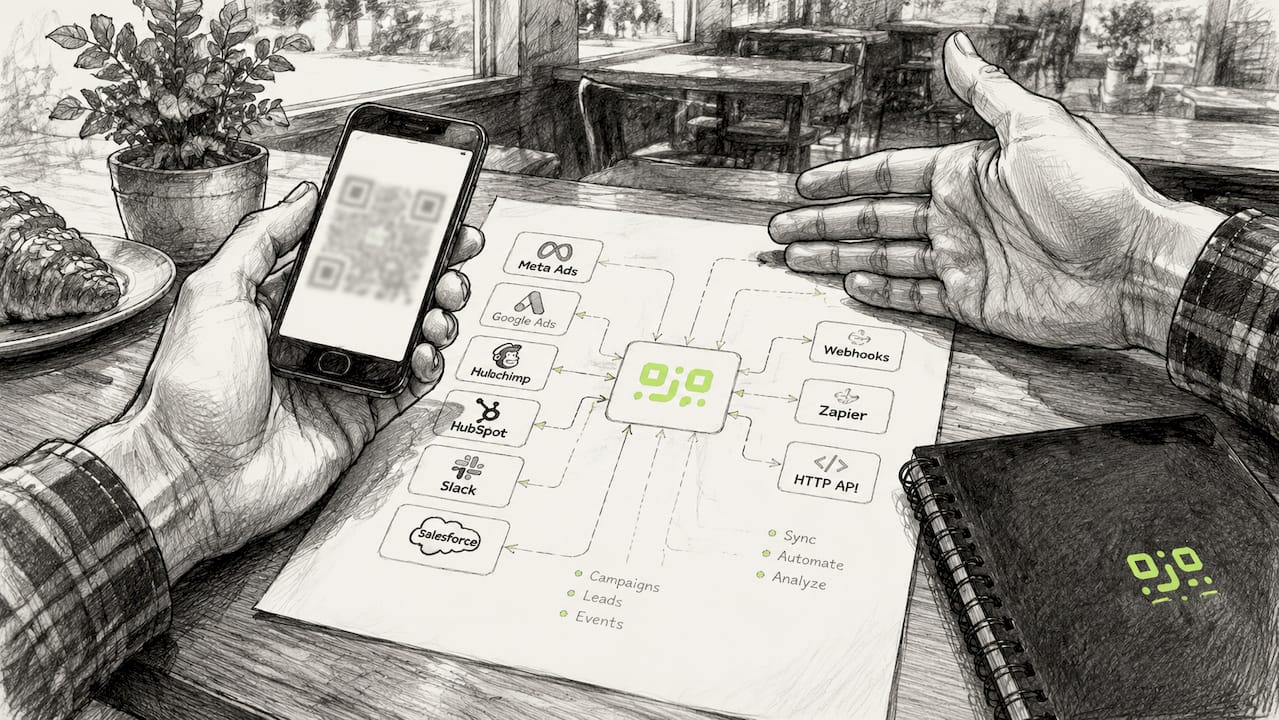 Hands pointing at QR code integration plan
