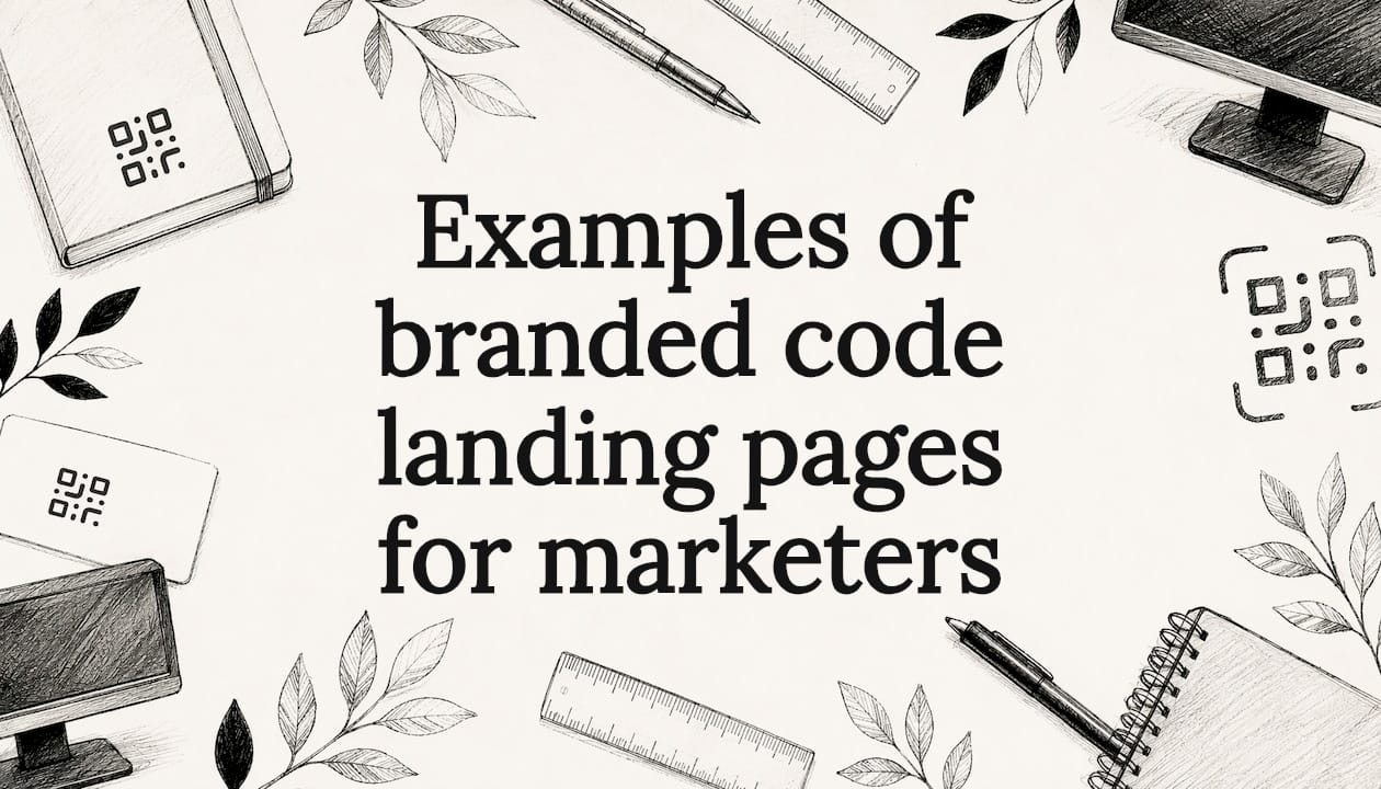 Examples of branded code landing pages for marketers