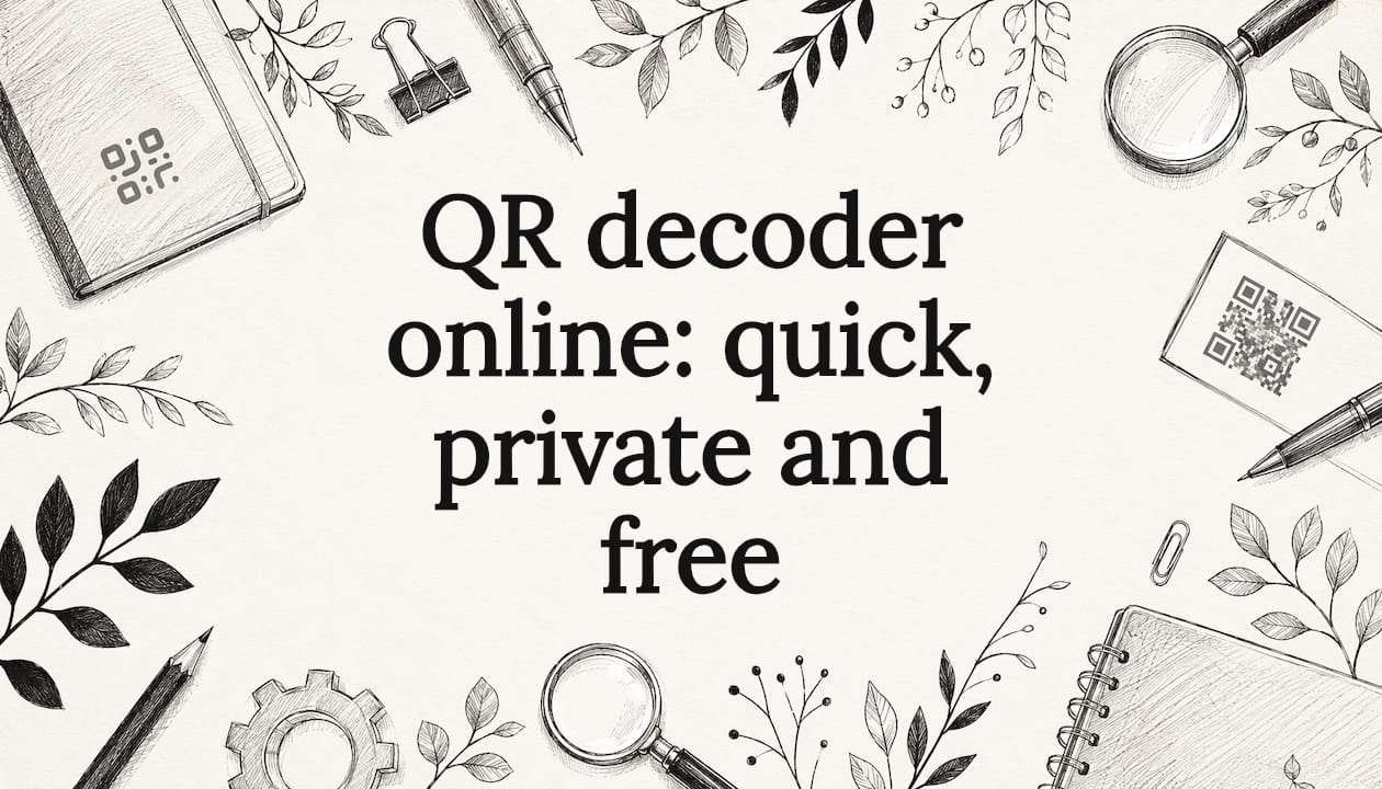 Decorative illustrated title card for QR decoder article