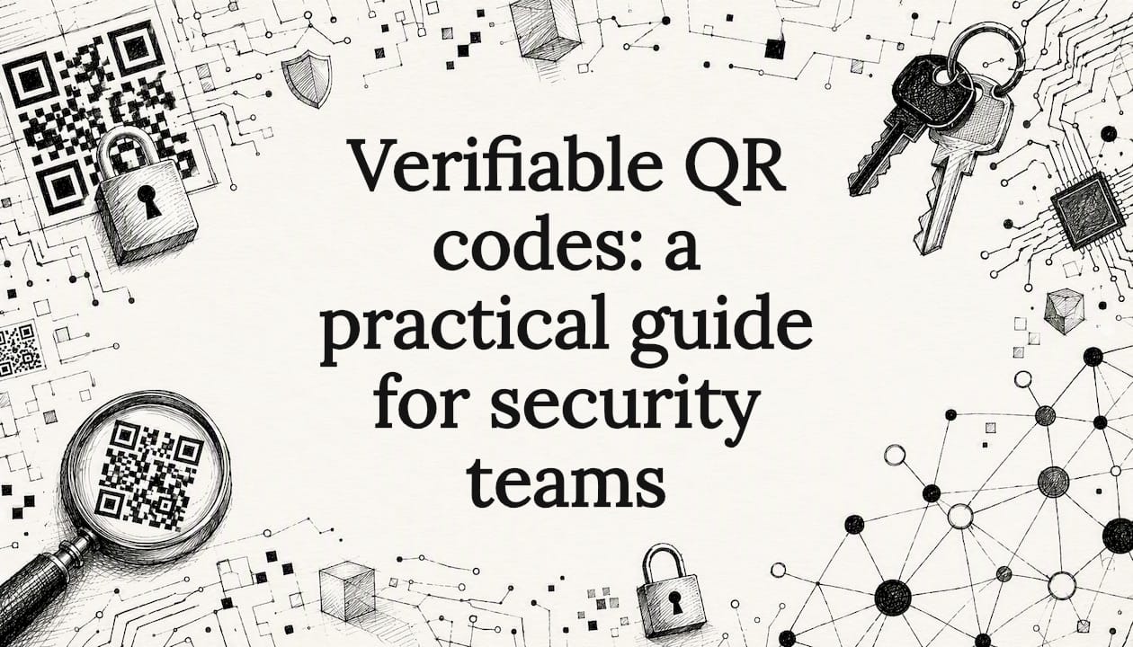 Decorative title card illustration for verifiable QR codes