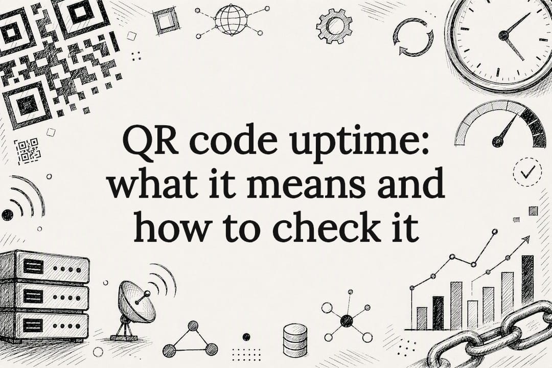 Decorative title card illustration representing QR code uptime