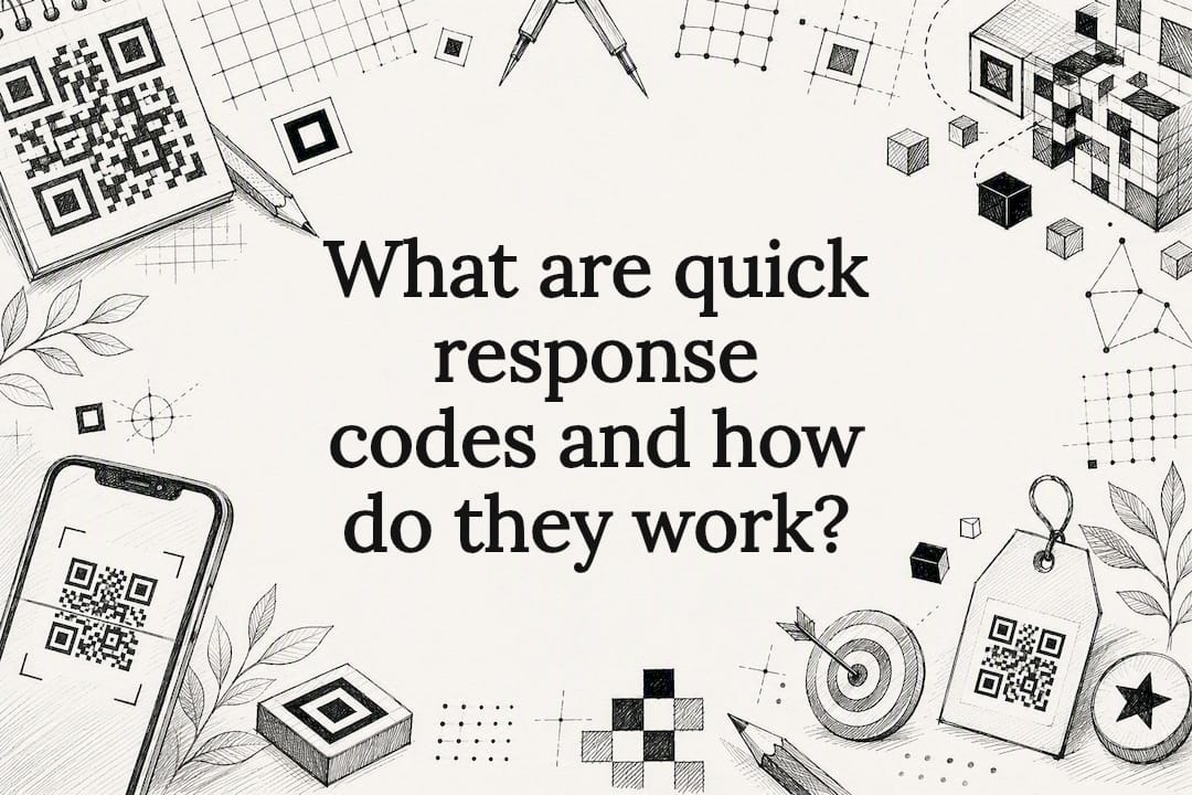 Decorative illustration of QR code theme