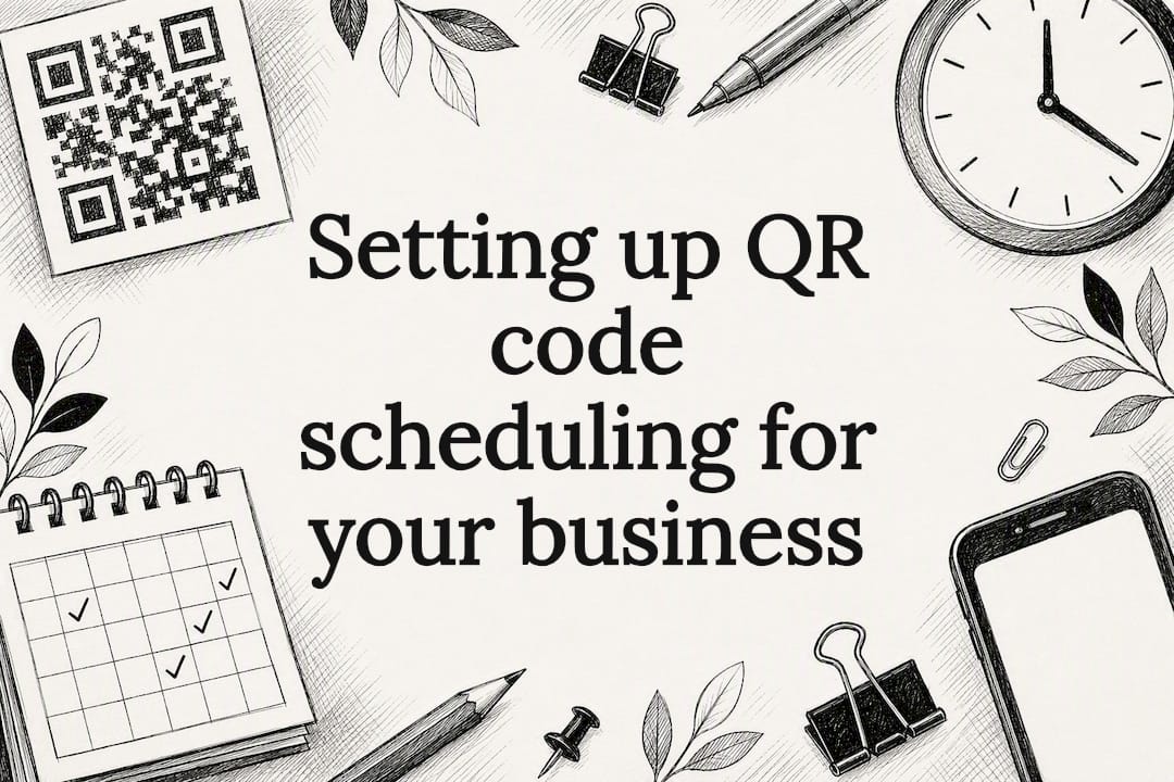 Decorative title card illustration for QR code scheduling article