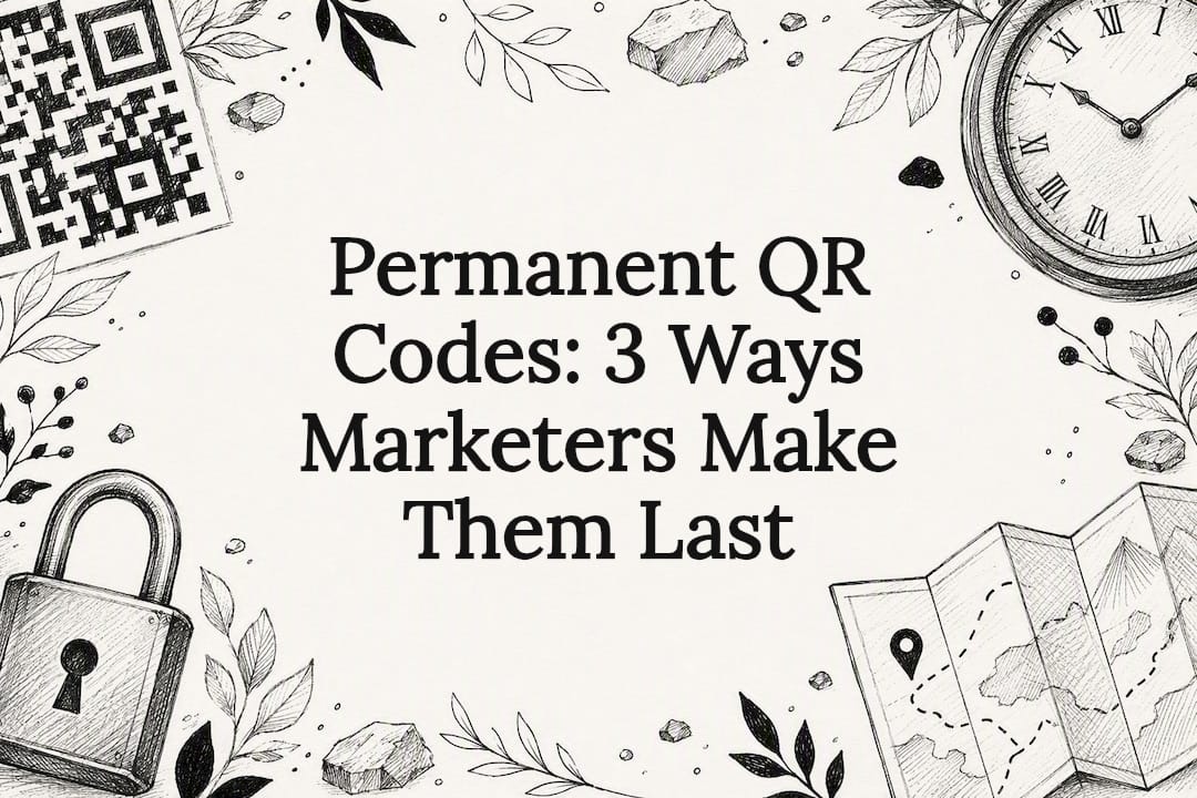 Decorative title card illustration showing QR code and permanence