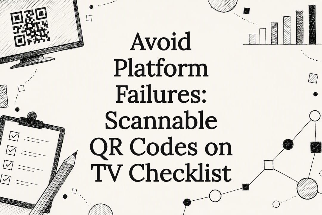 Decorative QR code TV checklist title card