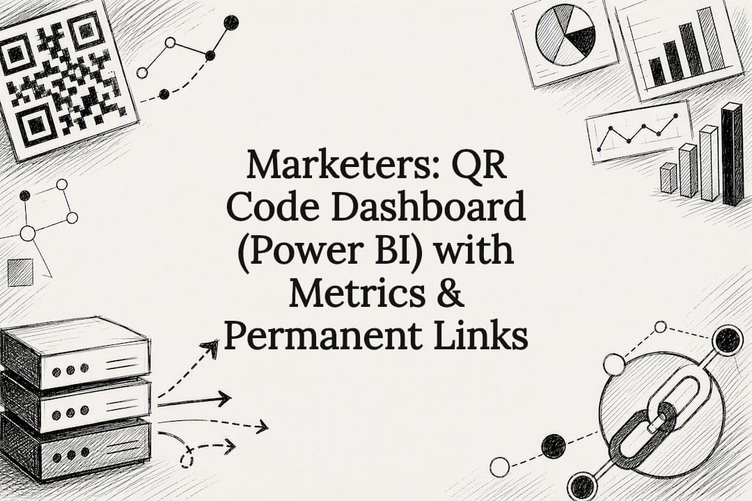 QR dashboard analytics title card illustration