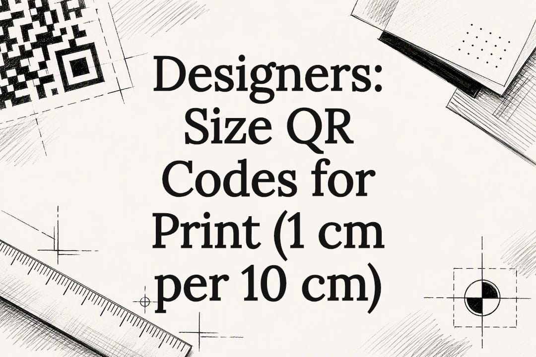 Decorative QR code print sizing title card