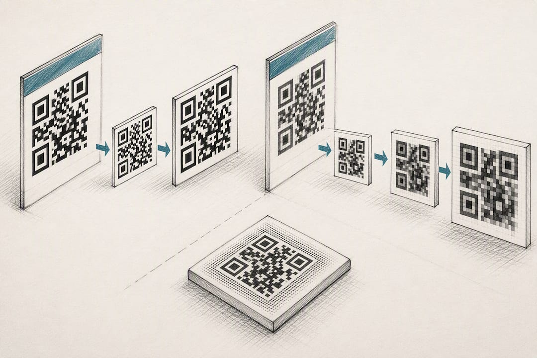 Vector and raster QR scaling comparison