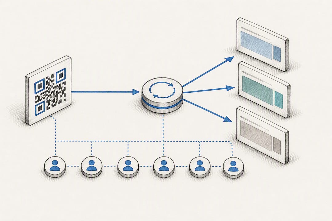 Permanent QR redirect preserving scan history