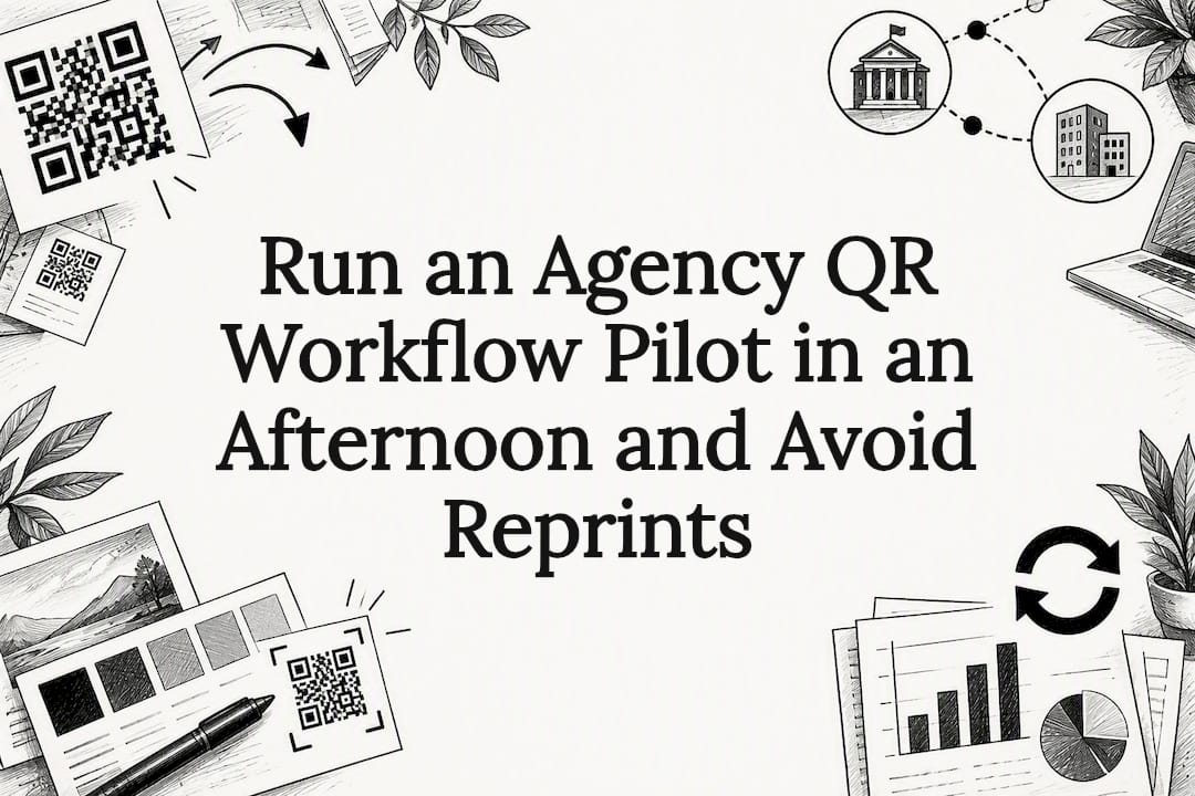 Decorative agency QR workflow title card