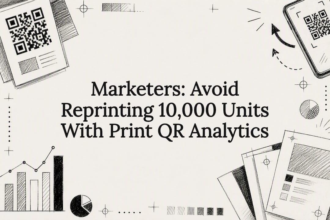 Decorative print QR analytics title card