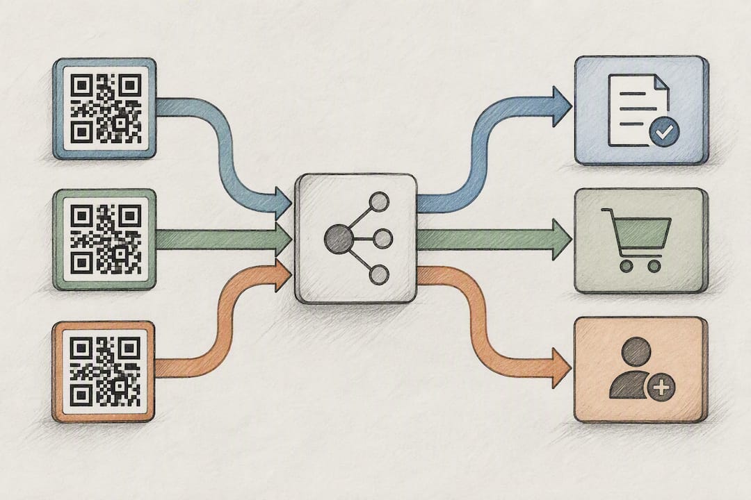 Illustrated QR scan conversion pathway